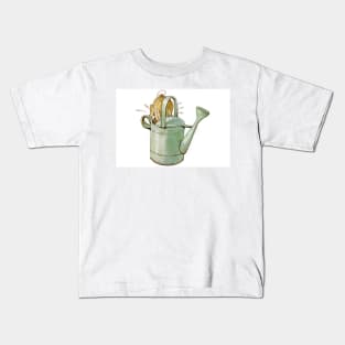 Beatrix Potter - Peter Rabbit stuck in watering can. Kids T-Shirt